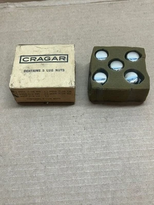 NOS ORIGINAL CRAGAR MAG LUG NUTS SET OF 5 9007 1/2 LH CHROME BOX RARE - Image 1 of 4