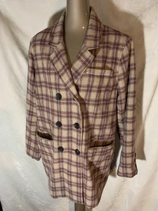 Avec Les Filles Ladies Bergundy Striped Coat Size Large - Picture 1 of 13