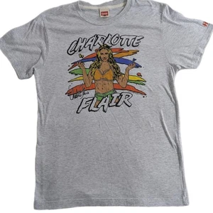 Charlotte Flair Gray T-shirt Wrestling WWE Sz Medium - Picture 1 of 9