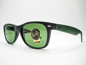 New Authentic Ray Ban New Wayfarer RB 2132 6184/4E 55mm Black Green / Green - Picture 1 of 10