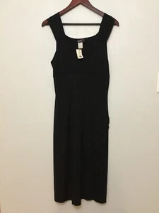 NOS Vintage Y2K Studio Y Black Beaded Embellish Dress Sz M - Picture 1 of 6