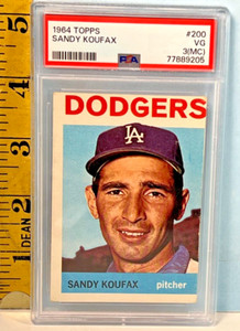 1964 Topps Sandy Koufax Los Angeles Dodgers #200  PSA 3(mc) VG 😻