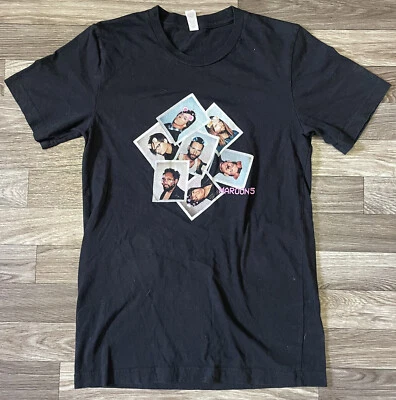 Maroon 5 Band Shirt Women’s Small Red Blue Pills Tour Double Sided Black - Image 1 of 4
