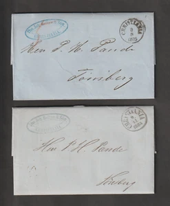 NORWAY - TWO OLD LETTERS , SENT FROM TØNSBERG TO CHRISTIANIA IN 1863/1865. - Picture 1 of 1