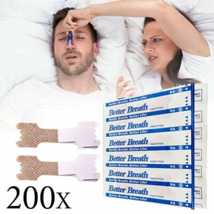 200 PEZZI CEROTTI NASALI nasal strips Better Breath misura grande 66 mm x 19 mm - Foto 1 di 8
