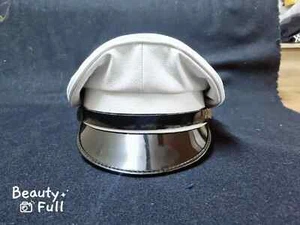 Gorra de cuero genuino completo blanca Army Muir Motociclista Pico Policía Gay Bluf - Imagen 1 de 6