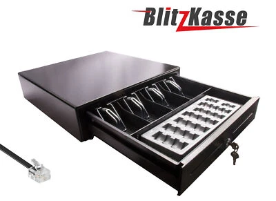 BLITZKASSE KASSENLADE GELDLADE mit Zahlbrett /Münzbrett für Hotel, Werkstatt, Büro +2 Schl