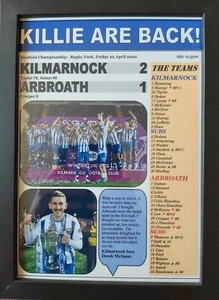 Kilmarnock 2 Arbroath 1 - 2022 Scottish Championship - gerahmter Druck - Bild 1 von 2