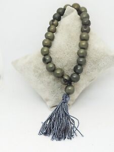 Pulsera Japa Mala en color gris amuleto de yoga y meditación. Artesanal