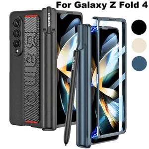 For Samsung Galaxy Z Fold 5 Fold 4/3 w/ S Pen Holder Wrist Strap Hard Case Cover - Picture 1 of 20