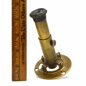 Antique DESK-FIELD-POCKET MICROSCOPE Powerful Magnifying! BRASS LENS Unbranded - Picture 1 of 8