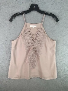 WAYF Posie Camisola de Encaje Pequeña Beige Cami Top Con Cordones Frontales Festival de Hadas Oscuro - Imagen 1 de 10