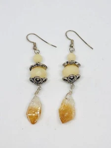 Handmade Quartz Dangle Earrings 925 - Picture 1 of 5