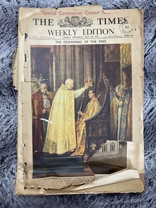 1937 The Times Weekly Special Coronation Colour Number 3149 Crowning of the King - Picture 1 of 12