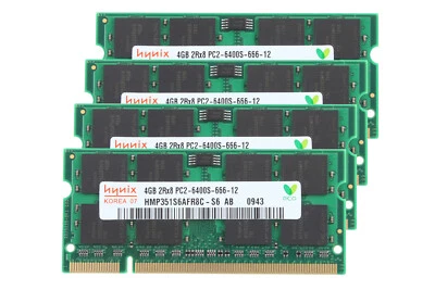 Hynix 4x4GB 2Rx8 PC2-6400S DDR2-800Mhz 1,8 V SODIM Laptop-Speicher RAM CL6 * - Bild 1 von 4