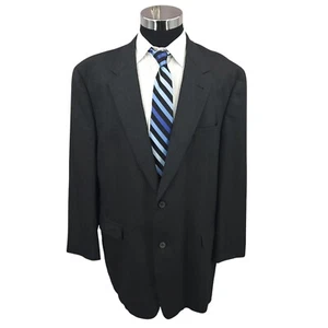 Vtg Austin Reed Blazer Mens 48L Black Windowpane Wool Sports Coat Jacket 2 B USA - Picture 1 of 16
