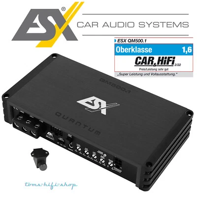 ESX QM-500.1 digitaler 1-Kanal-Verstärker 1000 Watt Subwoofer Endstufe Quantum - Bild 1 von 2