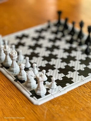 Puzzle Piece Chess Board & Chess Set – A Unique Twist on a Classic Game - Image 1 of 4