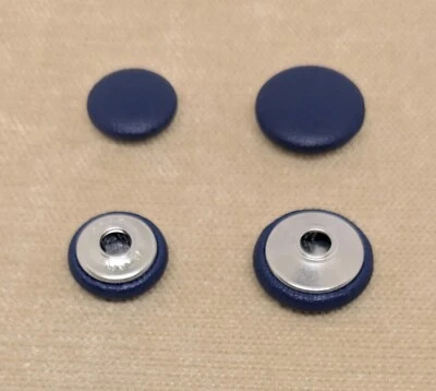 Navy Lisbon Vinyl Tape Back Upholstery Buttons - Sizes 19mm and 23mm - Image 1 of 2