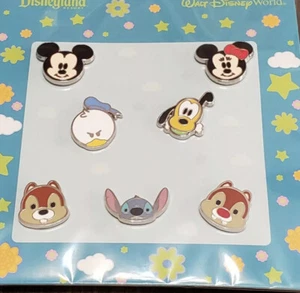 Disneyland & Walt Disney World FAB Full Face 7 Pc Pin Set - Picture 1 of 7