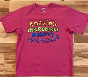 UT Uniqlo Marvel X Jason Polan Amazing Spider Man Pink Shirt Medium Mighty - Bild 1 von 6