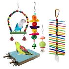 5-Pack Bird Colorful Beaded Swinging Perch Scrub Platform for Parrot