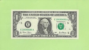 2001 ..UNCIRC $1 E 1909 0685 A .... 2001 $1 E-A NICE NOTE FRN - Picture 1 of 2