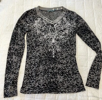 Cruel Girl Western Embellished Grommet Retro Style See Thru Ladies Medium Bling Foto 1 de 4