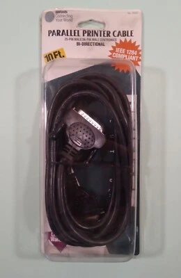 Parallel Printer Cable NEW 25 MALE 36 MALE IEEE 1284 Centronics Bi-Directional - Image 1 of 2