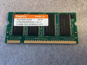 HYNIX APPLE RAM 512MB DDR PC2700S DDR 333MHz SO DIMM MEMORY iBOOK POWERBOOK G4 - Picture 1 of 1