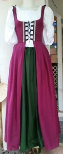 Renaissance Damen keltisches Kleid in Burgund, Royal & Grün - Größen 25" Taille bis 60 - Bild 1 von 16