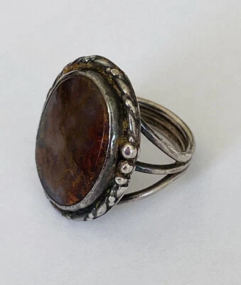 Vintage Native American Navajo Sterling Silver Pietersite Stone Ring Size 6 - Image 1 of 4