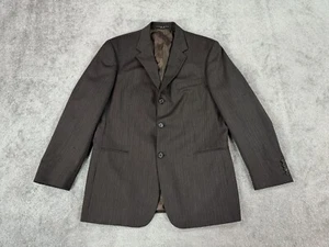Hugo Boss Suit Jacket 42 R Taupe Wool Striped Designer Luxury Einstein Sigma USA - Picture 1 of 20