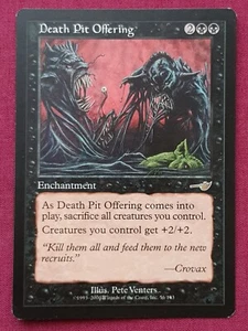 Magic The Gathering NEMESIS DEATH PIT OFFERING black card MTG - Picture 1 of 2