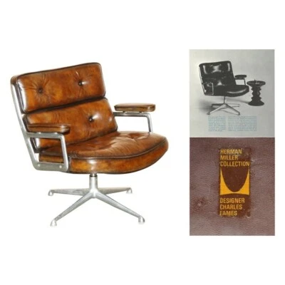 ORIGINAL 1960-1968 HERMAN MILLER 675 EAMES TIME LIFE LOBBY SWIVEL ARMCHAIR ES105 - Image 1 of 4