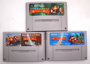 Super Donkey Kong 1 2 3 Set of 3 SNES Cartridge Only Japanese - Picture 1 of 7