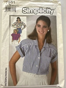 Blusa Camisa Simplicity Patrón Costura 7561 Talla 7561 SIN CORTAR - Imagen 1 de 5