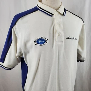 Chase Authentics NASCAR Pfizer #6 Mark Martin Polo Shirt Mens Medium Embroidery - Picture 1 of 11