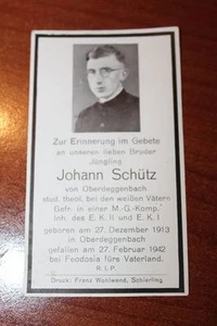 Dead Card God - Fearing Man alemán Segunda Guerra Mundial raro Tercer Reich - Imagen 1 de 2