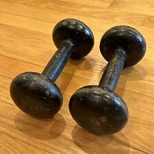 Vintage Dumbells 8 lb Iron Old Antique Workout Gym Cast Iron BFCO 16 lb Total