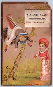 K20/ Victorian Trade Card c1880s Mechanicsburg Ohio W. A. Morgan Store 204 - Picture 1 of 4