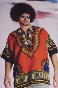 Mens Heroes and Hombre Hippie Hippy Halloween Costume Afro Wig Glasses Lg XL NEW - Picture 1 of 1