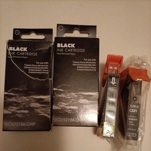 4x Tesco Ink Cartridge C521B Compatible with Canon CLI- 521 - Picture 1 of 2