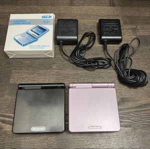 Excellent Nintendo Game Boy Advance SP Pearl Pink +Black Set Of 2 GBA SP AGS-001 - Picture 1 of 4