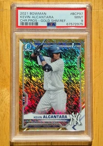 Kevin Alcantara Gold Refractor 2021  Bowman Chrome 1st Mega  20/50 #BCP-97 PSA 9 - Picture 1 of 2