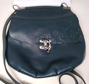 Patricia Nash Veneto Tooled Blue/Turquoise Leather Crossbody Bag Handtasche Western - Bild 1 von 11