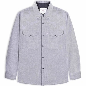 Lambretta Mens Brushed Twill Long Sleeve Striped Shaket Overshirt - S - Picture 1 of 6