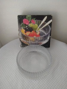 Vintage MIKASA Serving Diamond Fire Hostess Bowl 8 1/4 in Glass WY247/259 - Picture 1 of 8