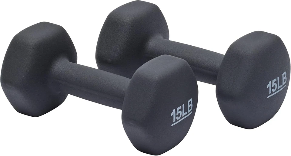 AmazonBasics DB100115  15lbs. Neoprene Dumbbell Set - 2 Pieces