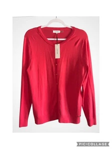 Calvin Klein rosa rot Langarm geknöpft Pullover Cardigan Large Neu mit Etikett - Bild 1 von 11